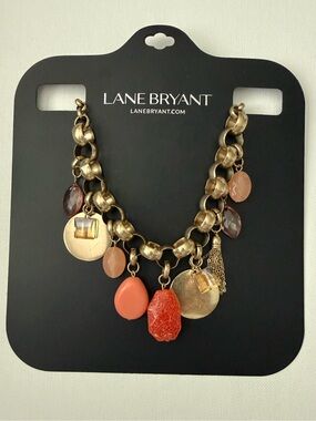 LB Necklace Coral Brass Statement